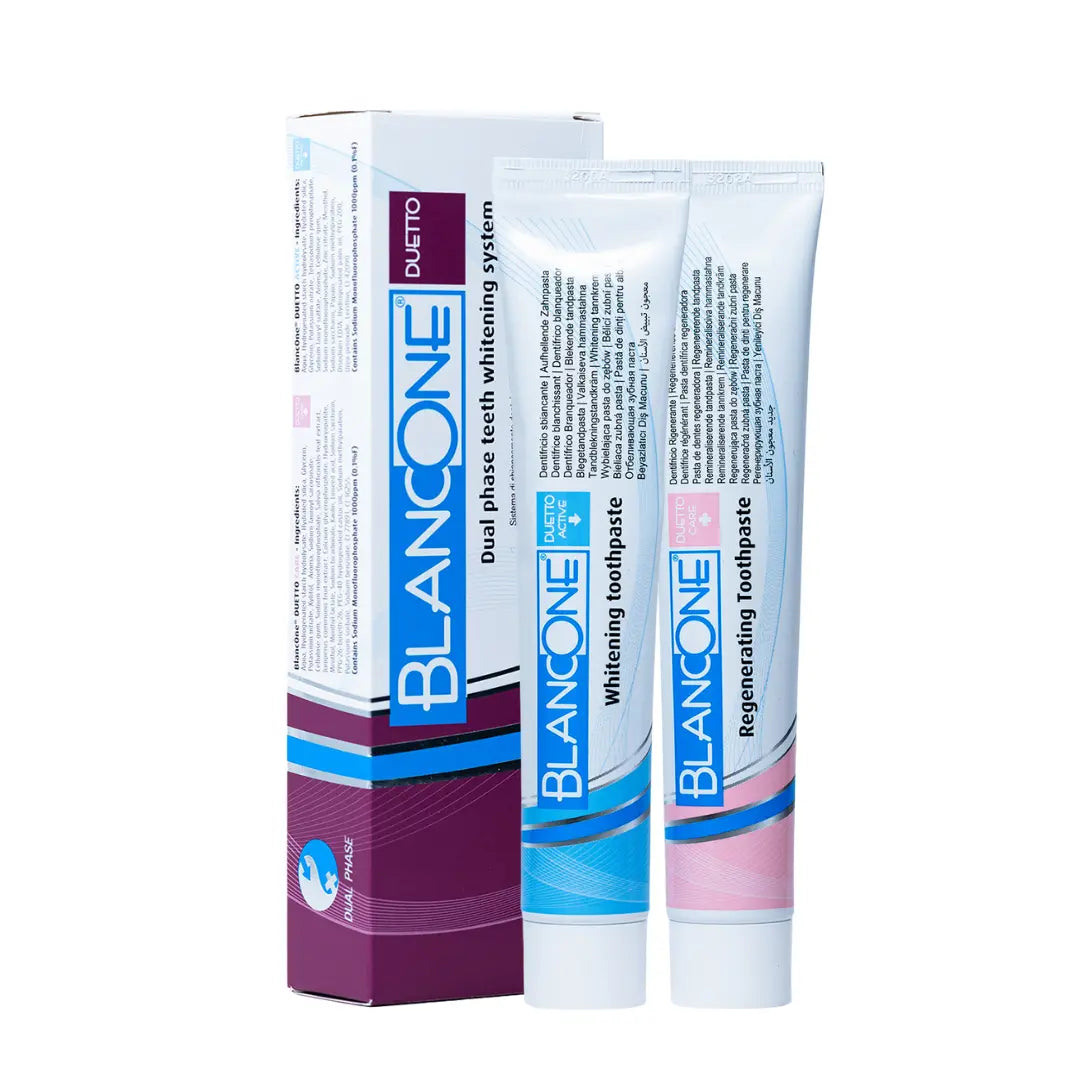 BlancOne® Duetto Dentifricio Sbiancante con Enzimi Naturali e Principi Attivi - BlancOne®