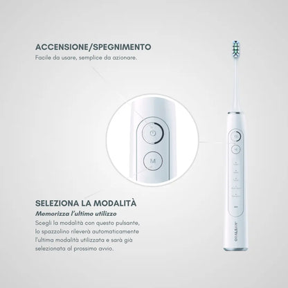 ORALSAN® ST8 Spazzolino Elettrico Sonico - 5 Modalità, 38.000 Oscillazioni, Setole DuPont Diamond Ids SpA