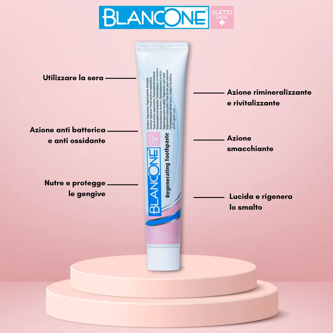 BlancOne® Duetto Dentifricio Sbiancante con Enzimi Naturali e Principi Attivi - BlancOne®
