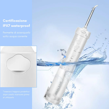 ORALSAN® WF3 Compact Idropulsore Dentale Portatile - Serbatoio Richiudibile, 5 Modalità di Pulizia Ids SpA