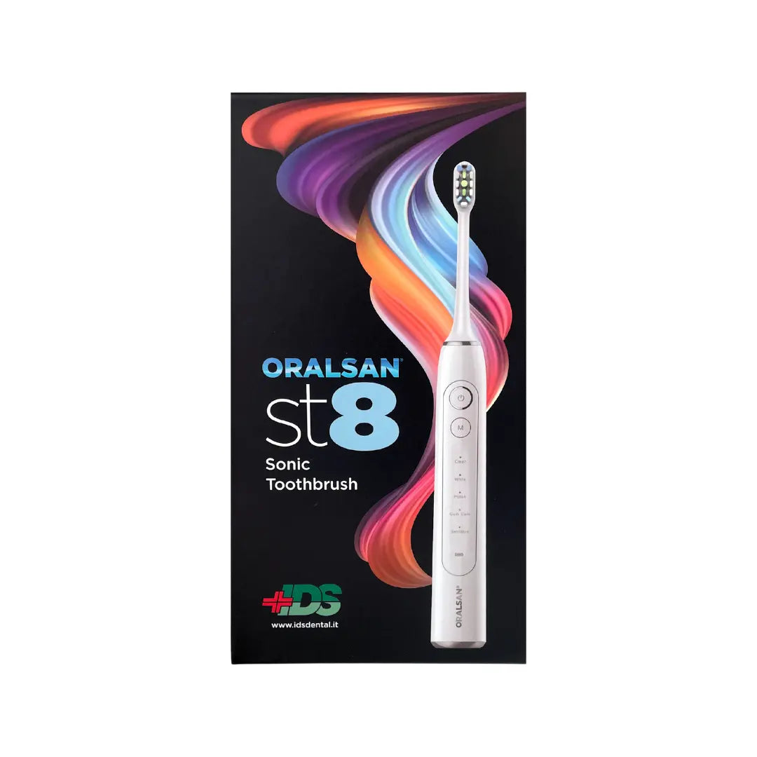 ORALSAN® ST8 Spazzolino Elettrico Sonico - 5 Modalità, 38.000 Oscillazioni, Setole DuPont Diamond Ids SpA