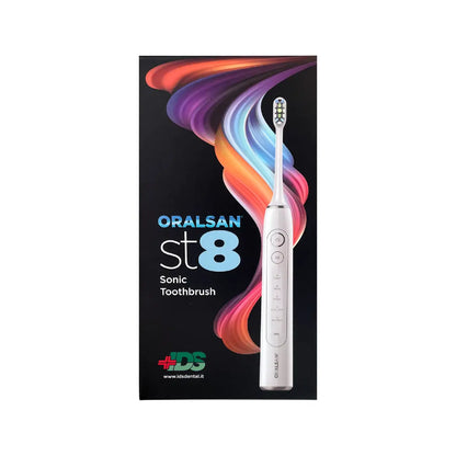 ORALSAN® ST8 Spazzolino Elettrico Sonico - 5 Modalità, 38.000 Oscillazioni, Setole DuPont Diamond Ids SpA